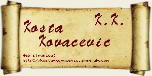 Kosta Kovačević vizit kartica
